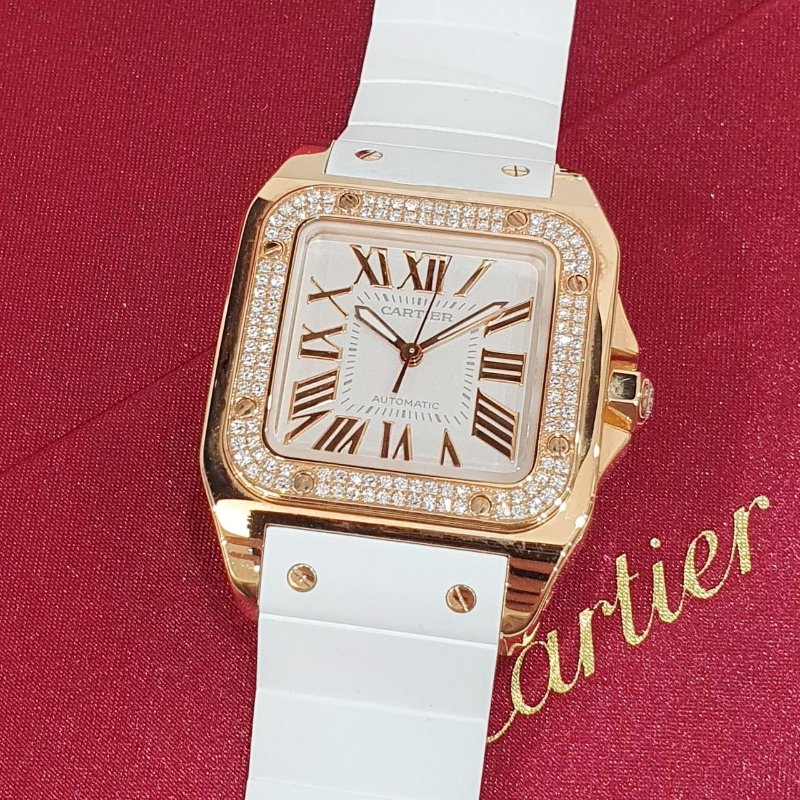 【大眾名錶】Cartier 卡地亞 WM50450M 山度士系列 2008/06 18K玫瑰金 原廠 大眾名錶B1323-8