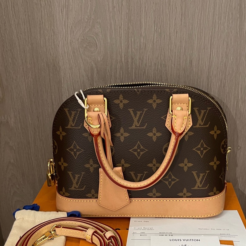Louis Vuitton 路易威登 棕老花貝殼BB兩用包 底24-0