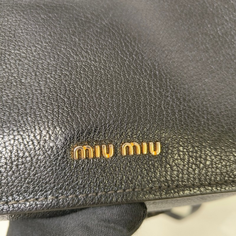 ㊣✨Miu Miu✨繆謬  黑色 黑金 金屬 翻蓋 豆腐包 風琴包 肩背包 斜背包/二手包/二手精品/保證正品🌳二手樹屋🌳-17