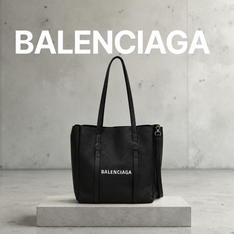 【8成新】㊣✨BALENCIAGA✨巴黎世家 （附防塵袋）黑色 印字 直立 兩用 子母包 托特包 斜背包/二手包/二手精品/保證正品🌳二手樹屋🌳-0