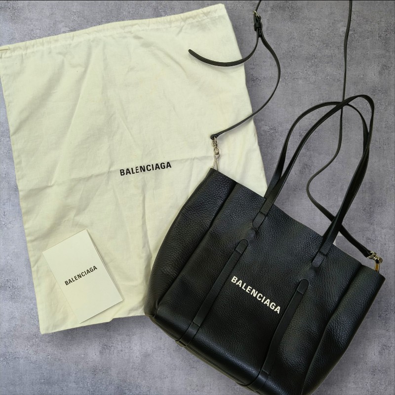 【8成新】㊣✨BALENCIAGA✨巴黎世家 （附防塵袋）黑色 印字 直立 兩用 子母包 托特包 斜背包/二手包/二手精品/保證正品🌳二手樹屋🌳-1