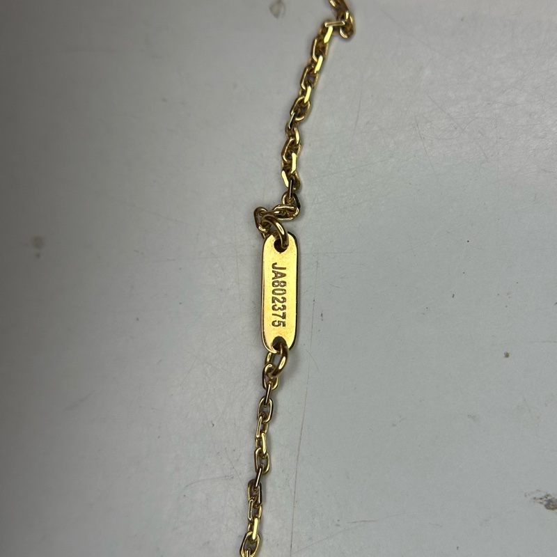 VCA梵克雅寶18K黃金白貝母小白花項鍊 鏈長41（JA）-1