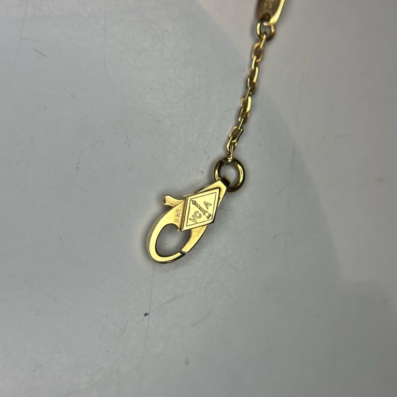 VCA梵克雅寶18K黃金白貝母小白花項鍊 鏈長41（JA）-4