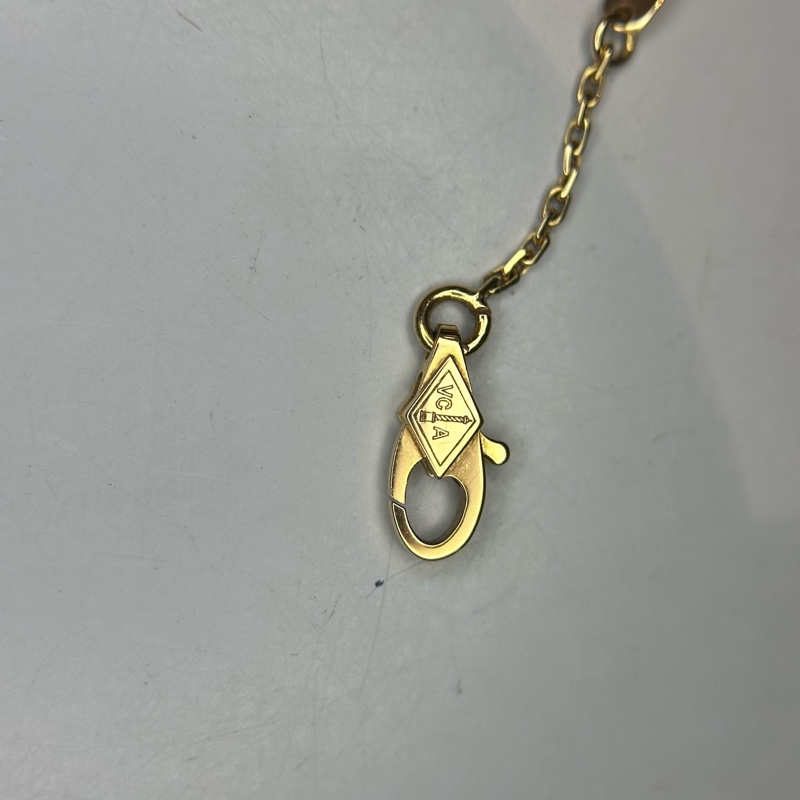 VCA梵克雅寶18K黃金白貝母小白花項鍊 鏈長41（JA）-5