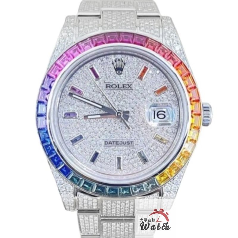 【大眾名錶】 Rolex 勞力士126300 Datejust 2024/05 後加彩虹鑽圈 精鑲 大眾名錶B1324-0