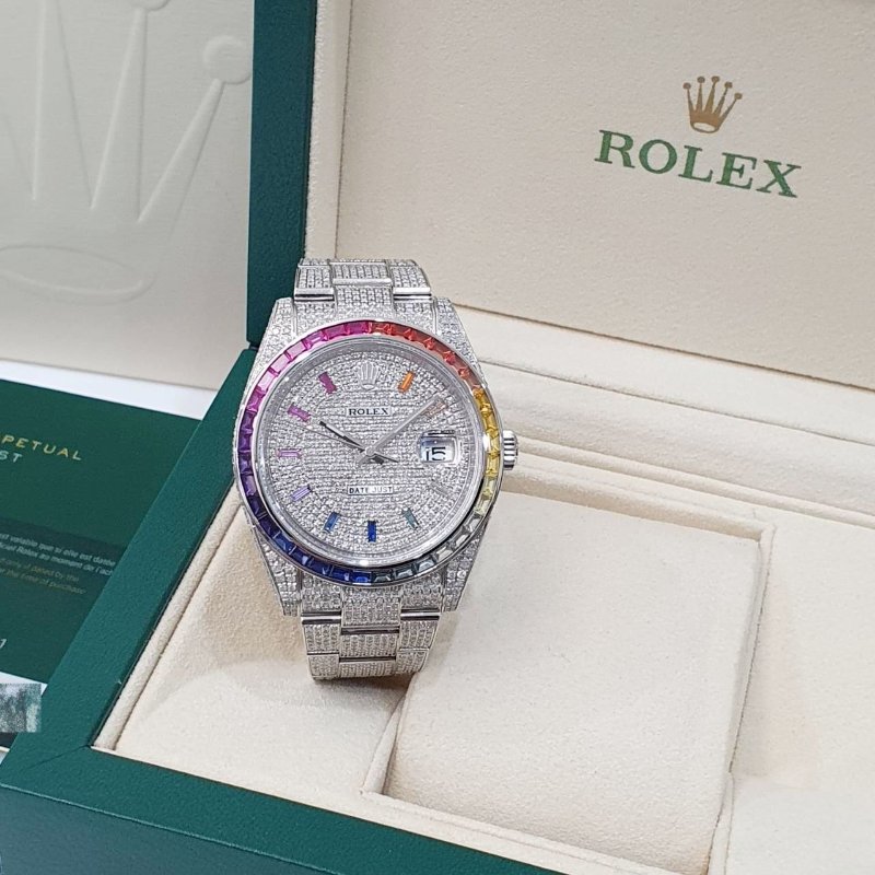【大眾名錶】 Rolex 勞力士126300 Datejust 2024/05 後加彩虹鑽圈 精鑲 大眾名錶B1324-1