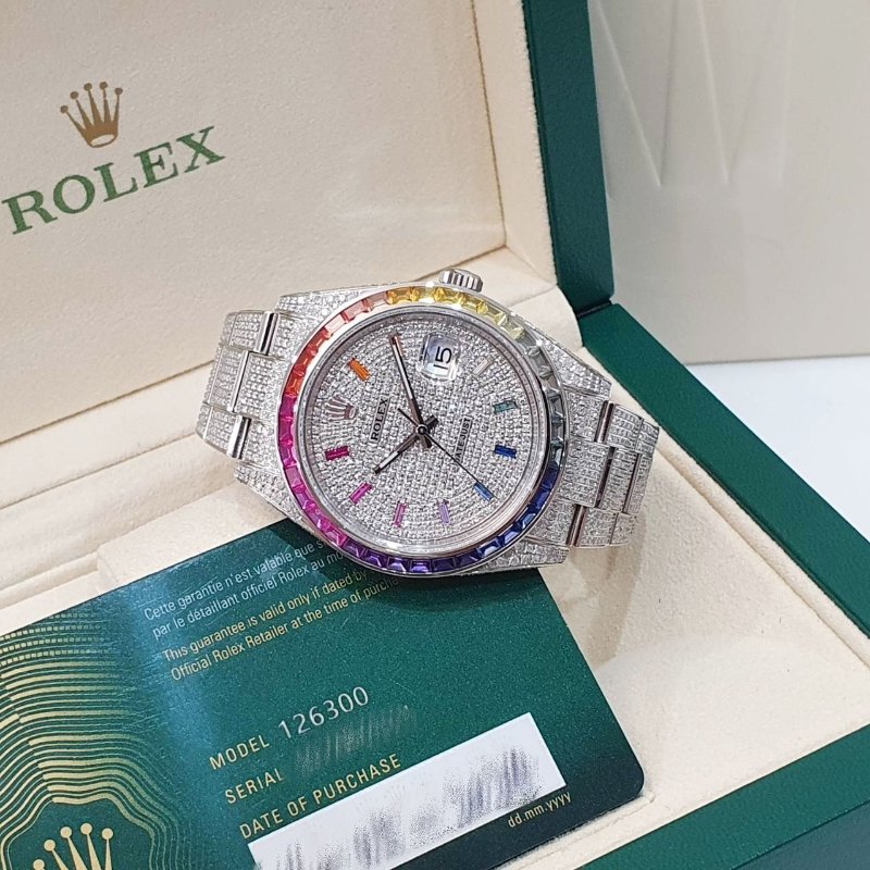 【大眾名錶】 Rolex 勞力士126300 Datejust 2024/05 後加彩虹鑽圈 精鑲 大眾名錶B1324-2
