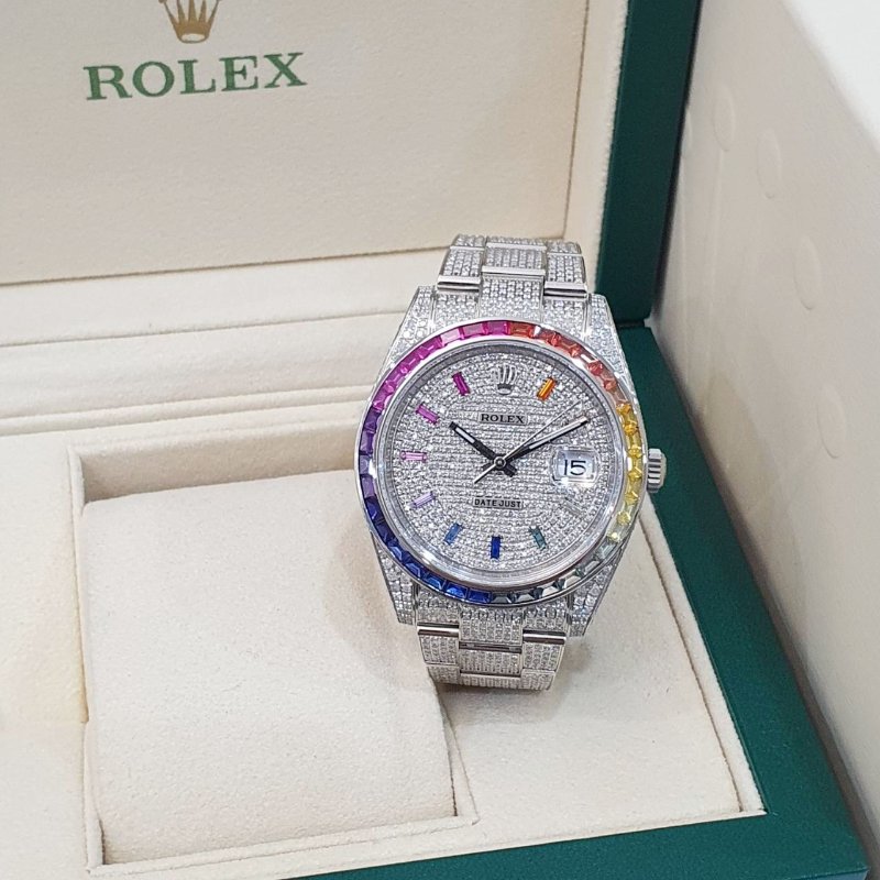 【大眾名錶】 Rolex 勞力士126300 Datejust 2024/05 後加彩虹鑽圈 精鑲 大眾名錶B1324-3