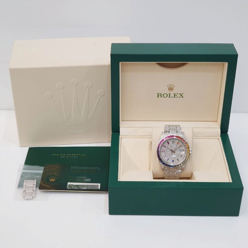 【大眾名錶】 Rolex 勞力士126300 Datejust 2024/05 後加彩虹鑽圈 精鑲 大眾名錶B1324-9