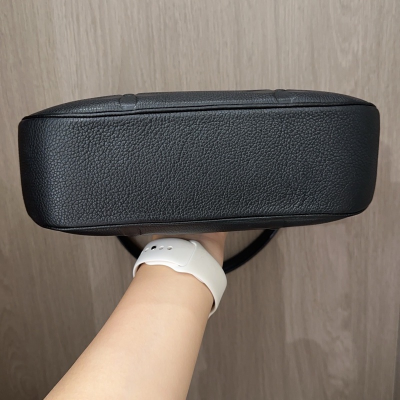 Louis Vuitton 路易威登 Bagatelle黑色全皮壓紋牛角包兩用包 底長24 芯片款-4