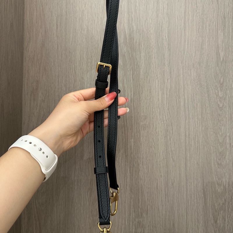Louis Vuitton 路易威登 Bagatelle黑色全皮壓紋牛角包兩用包 底長24 芯片款-5