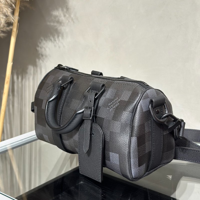 LOUIS VUITTON KeepAll 25 - 像素棋盤格黑-3