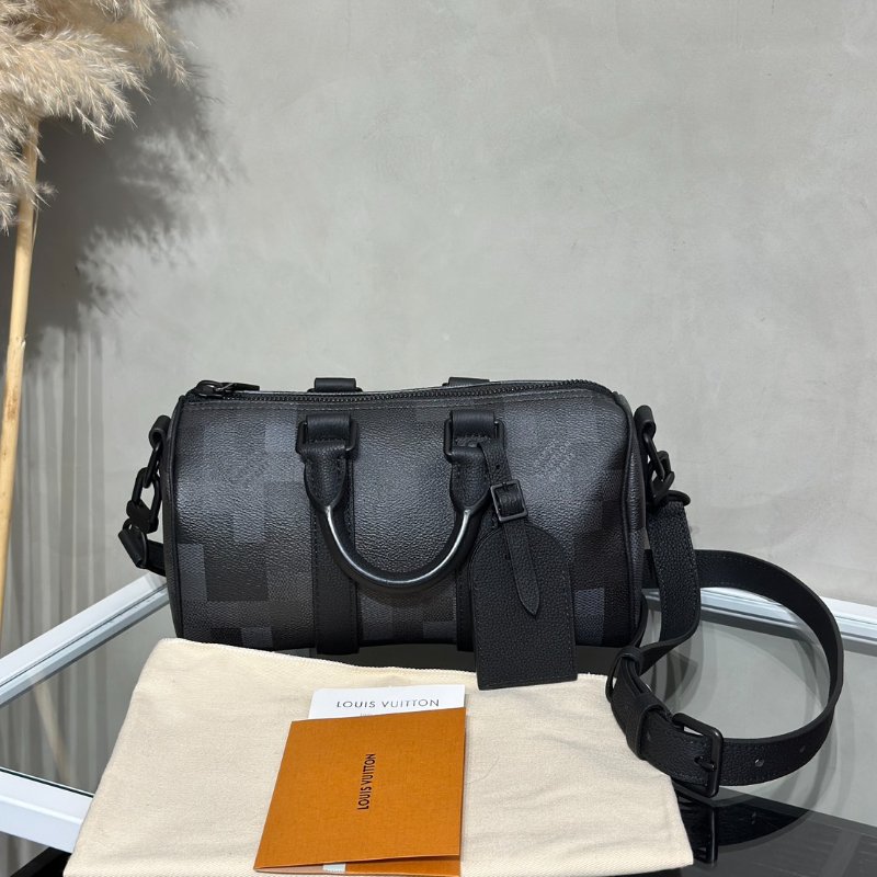 LOUIS VUITTON KeepAll 25 - 像素棋盤格黑-12
