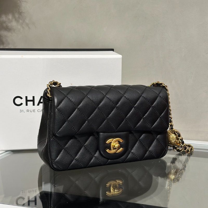 CHANEL 經典口蓋包Mini CF20 - 金球黑金-2