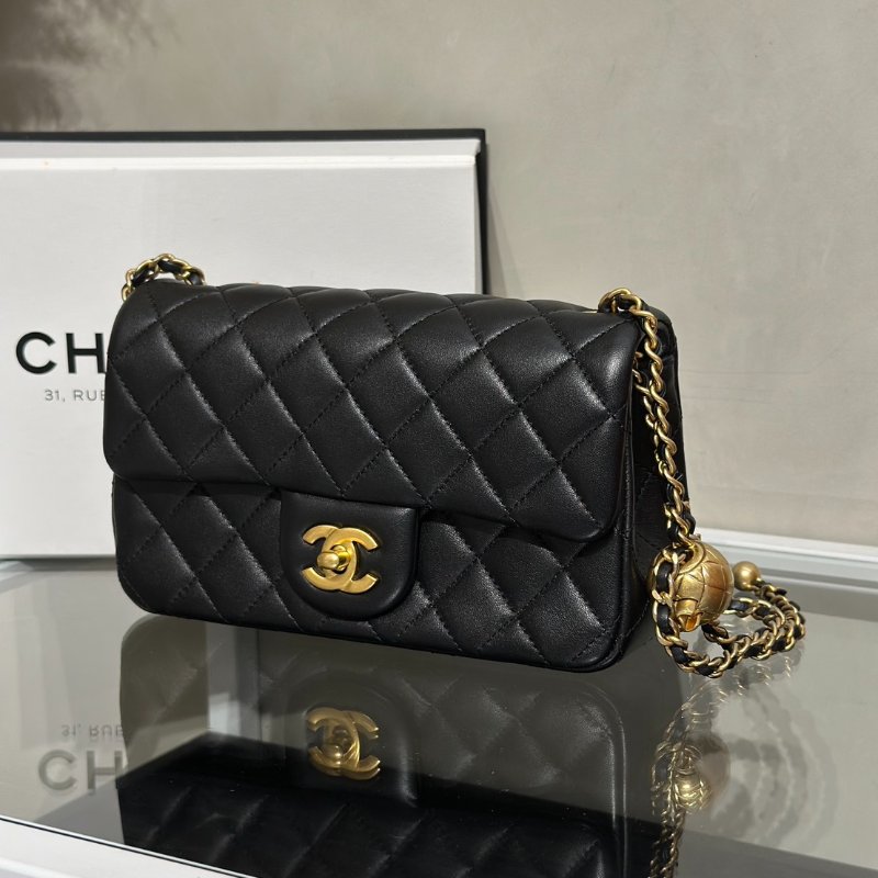 CHANEL 經典口蓋包Mini CF20 - 金球黑金-3