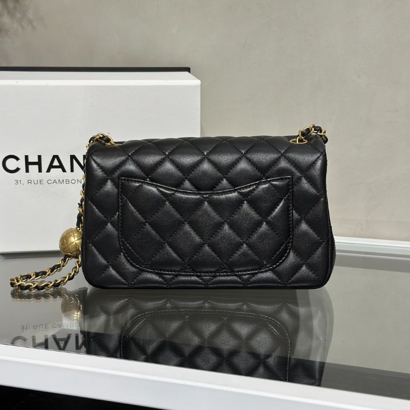 CHANEL 經典口蓋包Mini CF20 - 金球黑金-4