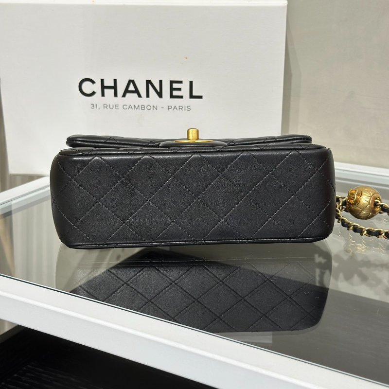 CHANEL 經典口蓋包Mini CF20 - 金球黑金-5