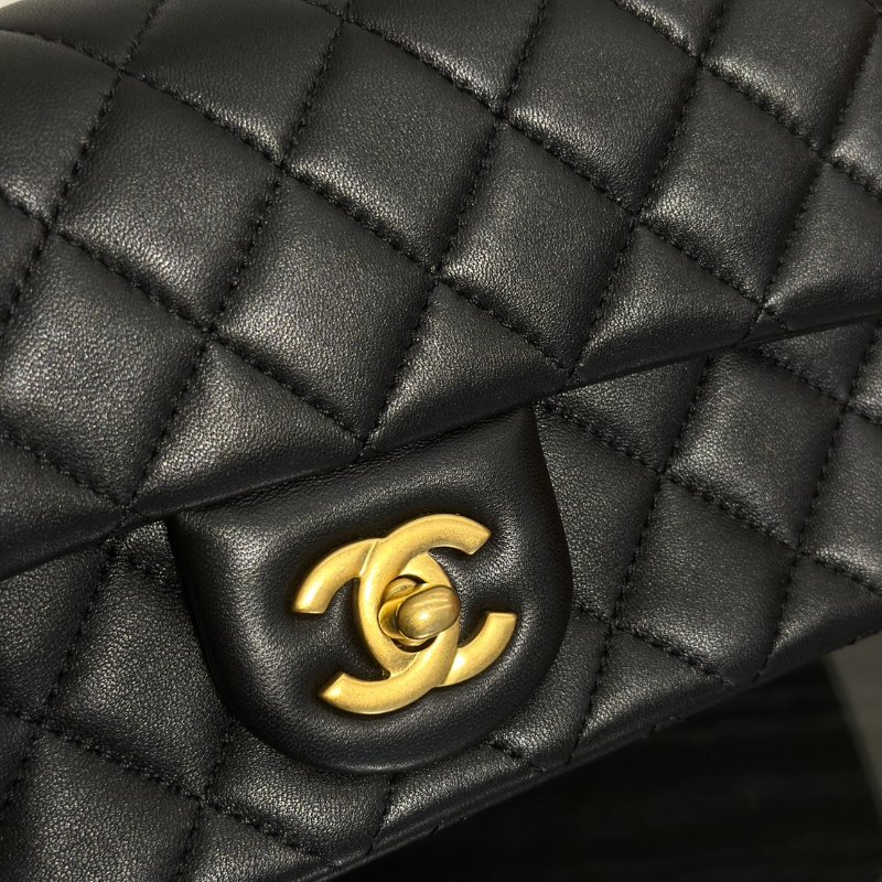 CHANEL 經典口蓋包Mini CF20 - 金球黑金-8