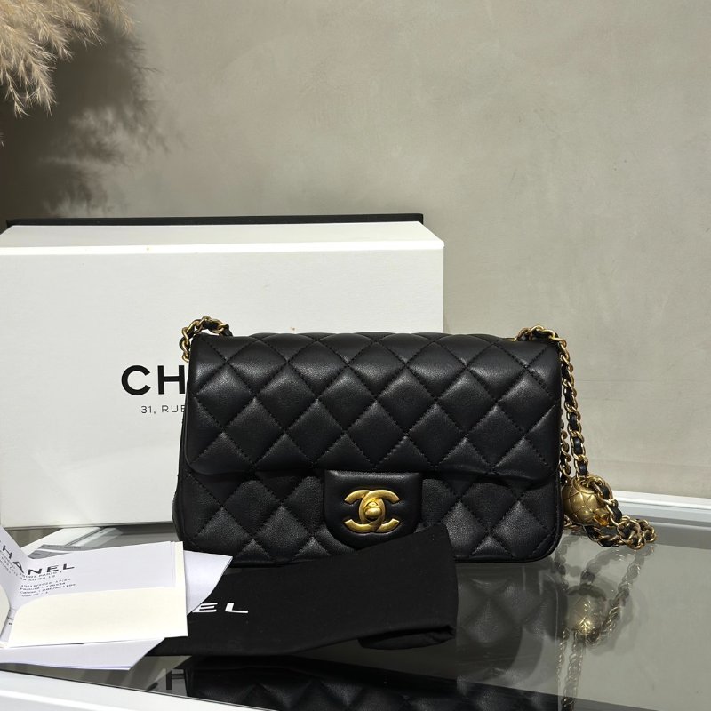 CHANEL 經典口蓋包Mini CF20 - 金球黑金-9