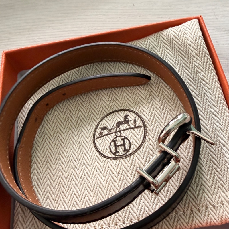 HERMES Trench黑色手環-1