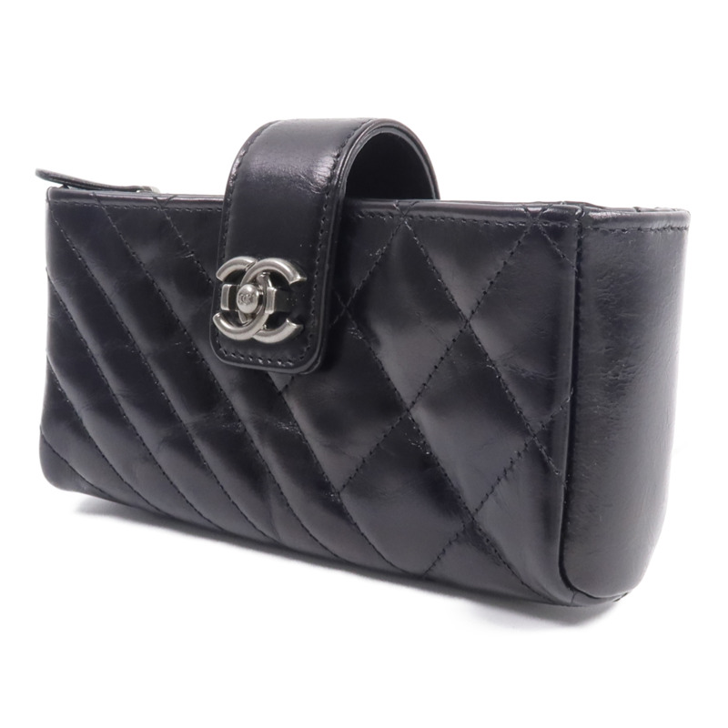 CHANEL 牛皮皮革CC O-Mini Phone Pouch零錢包-2