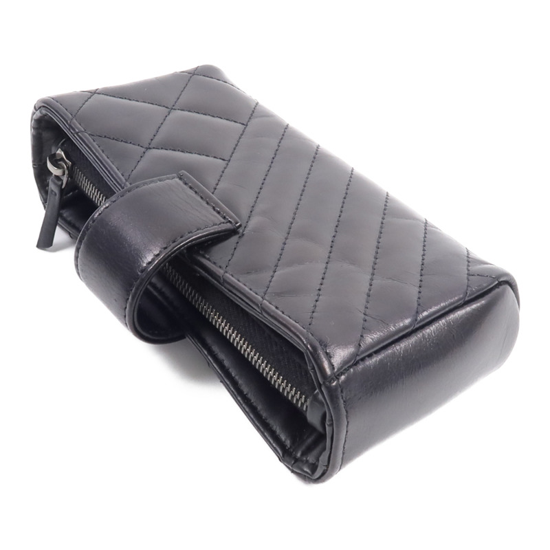 CHANEL 牛皮皮革CC O-Mini Phone Pouch零錢包-4