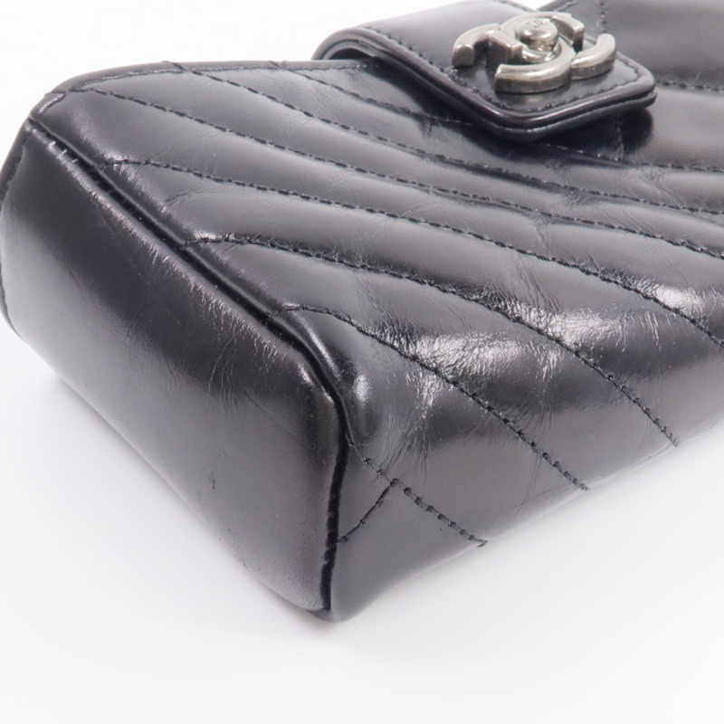 CHANEL 牛皮皮革CC O-Mini Phone Pouch零錢包-7