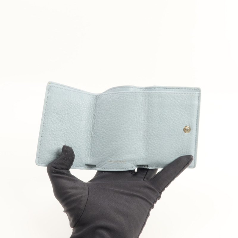 BALENCIAGA 牛皮皮革Tri-fold Compact Wallet錢包-10