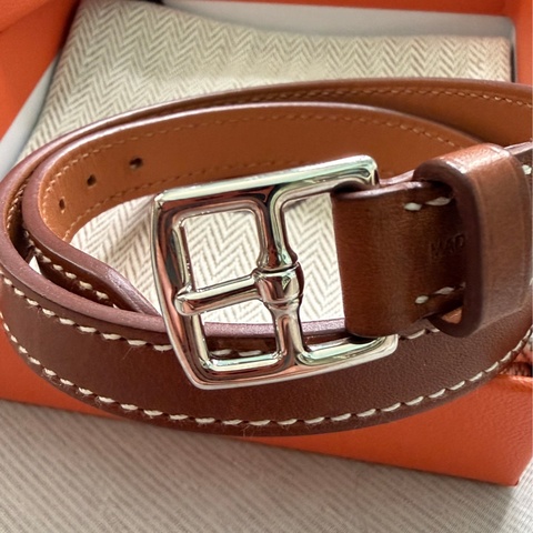 HERMES Etriviere Double Tour焦糖色手環