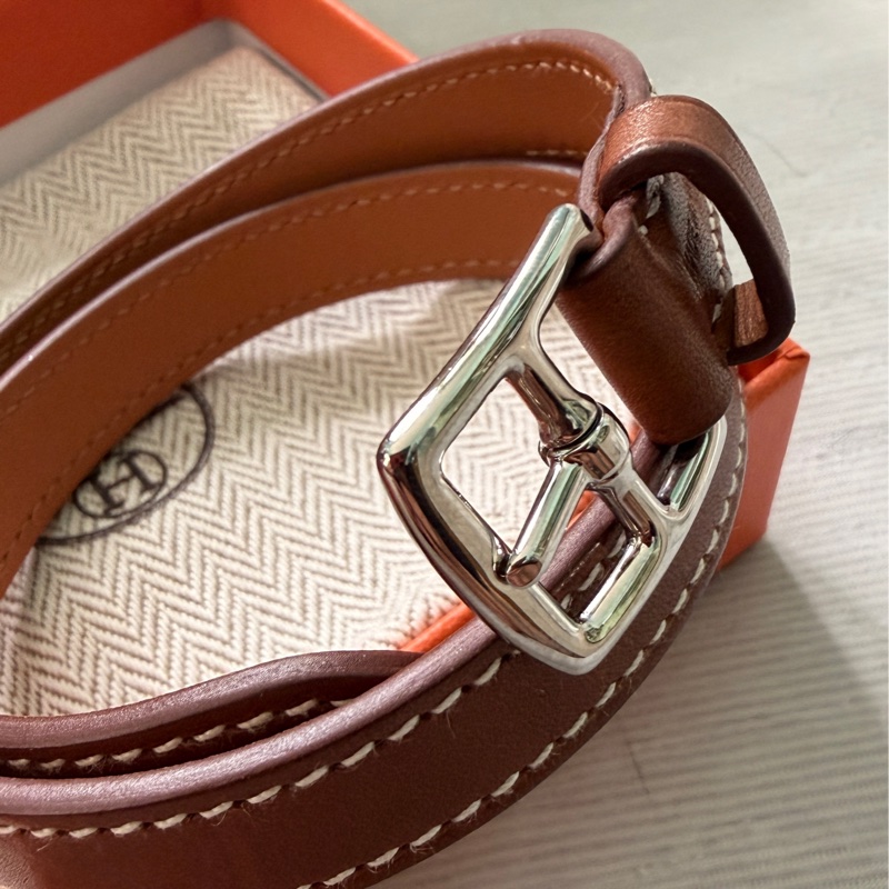 HERMES Etriviere Double Tour焦糖色手環-2