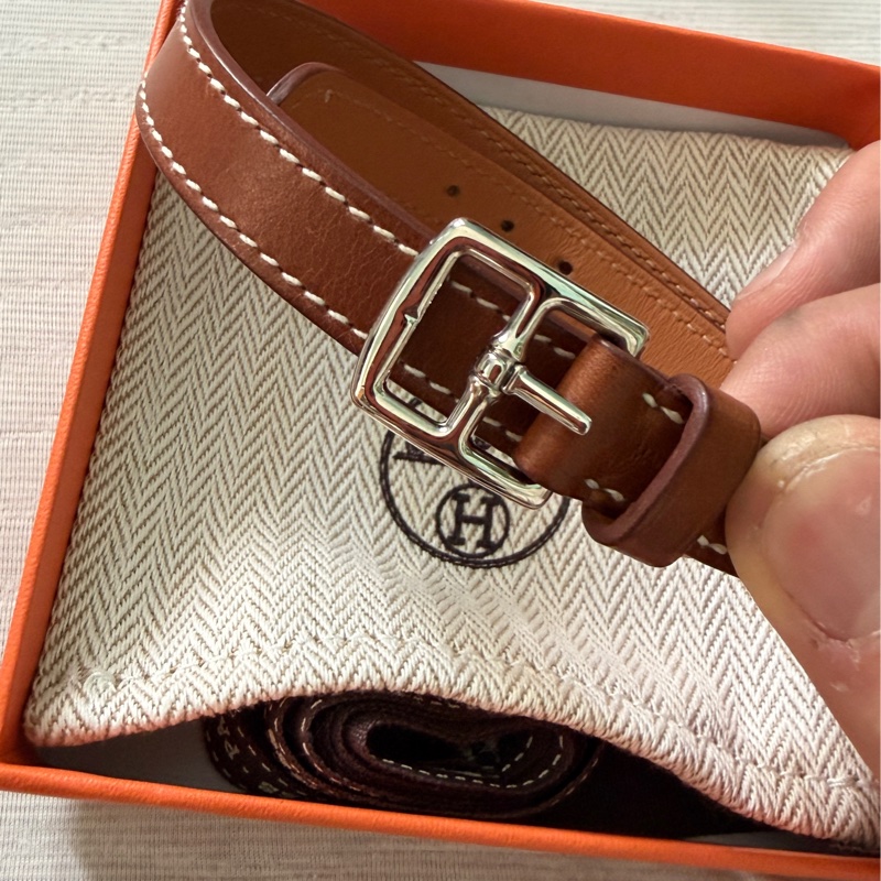 HERMES Etriviere Double Tour焦糖色手環-4