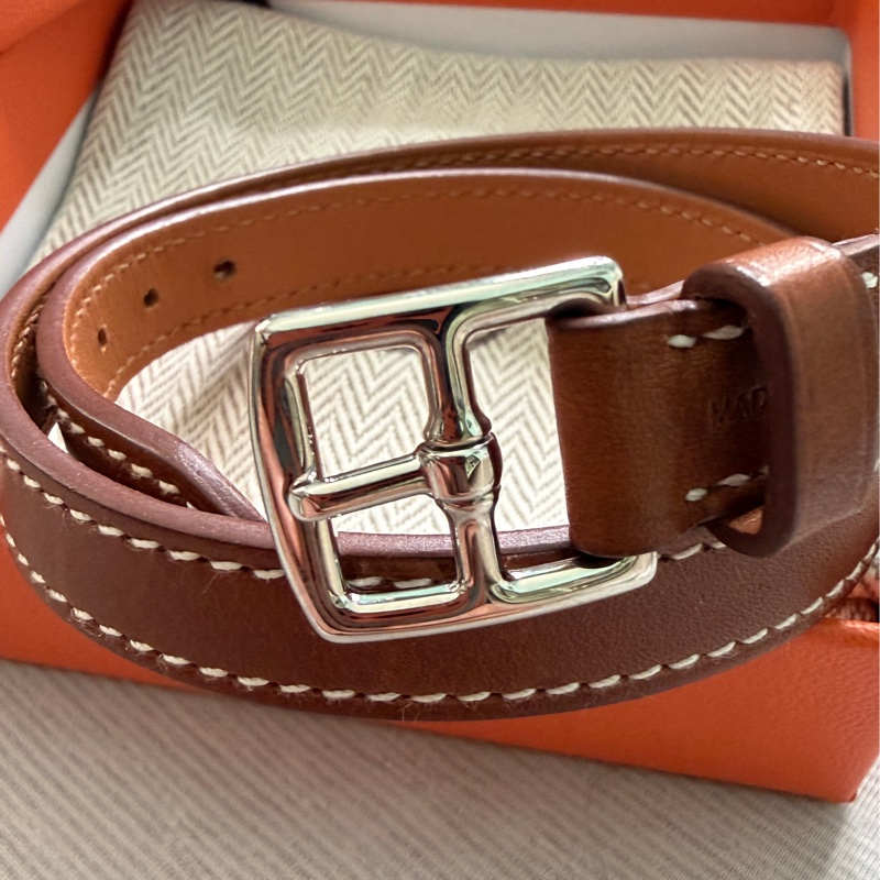 HERMES Etriviere Double Tour焦糖色手環-5