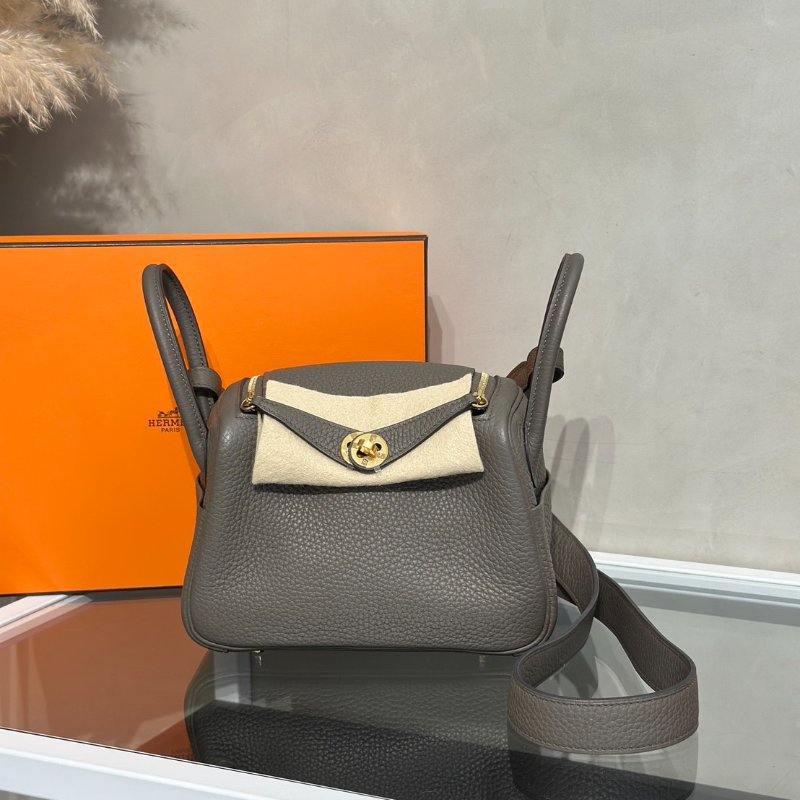 HERMES Mini Lindy - 錫器灰金 Y-0