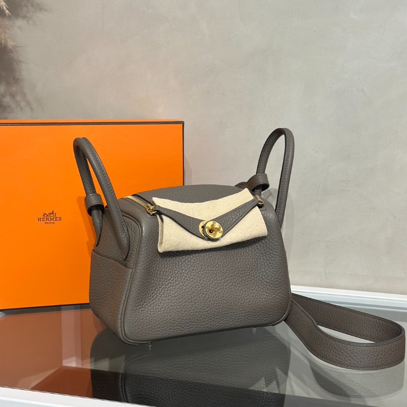 HERMES Mini Lindy - 錫器灰金 Y-2
