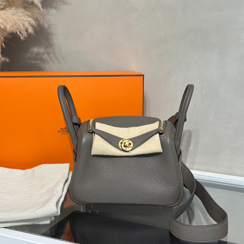 HERMES Mini Lindy - 錫器灰金 Y-9