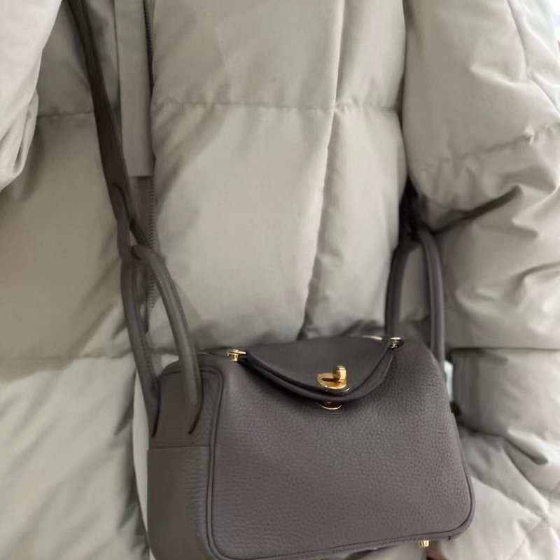 HERMES Mini Lindy - 錫器灰金 Y-10