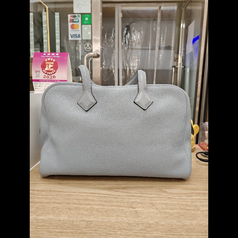Hermes Victoria 35 亞麻藍-3