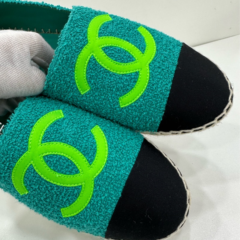 Chanel 香奈兒 經典款拼色打雙C logo漁夫鞋 39碼 全新-2