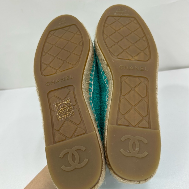 Chanel 香奈兒 經典款拼色打雙C logo漁夫鞋 39碼 全新-5
