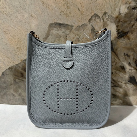 Hermes木偶灰TC皮MINI EVELYNE