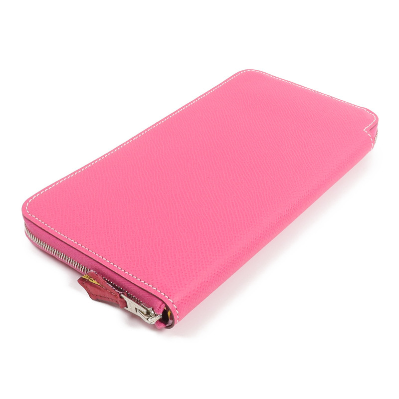 HERMES Epsom皮革Silk In Long Wallet長錢包Rose Tyrien-3