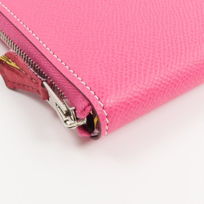 HERMES Epsom皮革Silk In Long Wallet長錢包Rose Tyrien-7