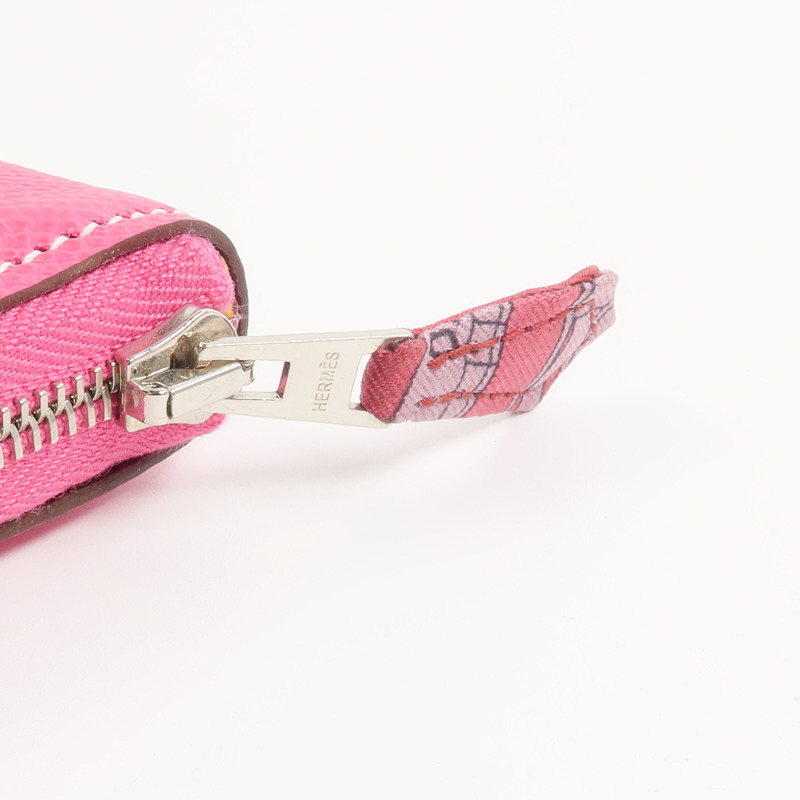 HERMES Epsom皮革Silk In Long Wallet長錢包Rose Tyrien-10