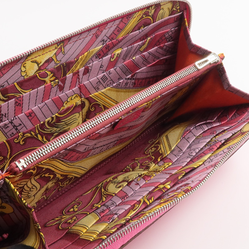 HERMES Epsom皮革Silk In Long Wallet長錢包Rose Tyrien-11