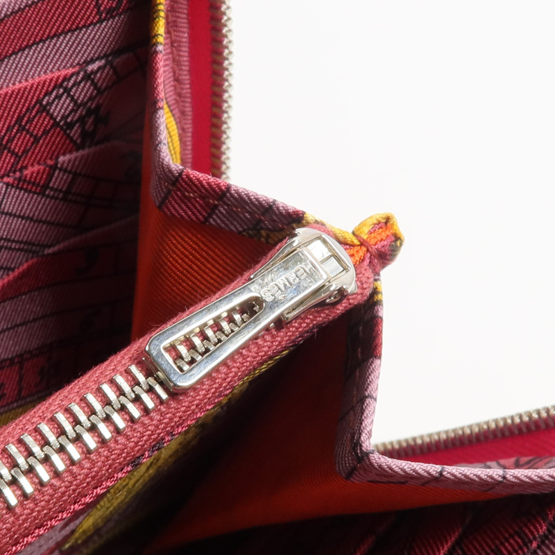 HERMES Epsom皮革Silk In Long Wallet長錢包Rose Tyrien-12