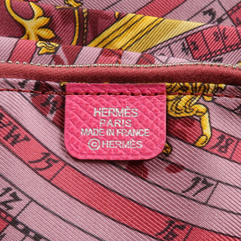 HERMES Epsom皮革Silk In Long Wallet長錢包Rose Tyrien-13