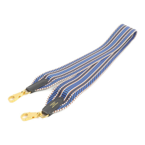 HERMES 帆布/Swift皮革Sangle Cavale Bag Strap 50mm肩帶Bordeaux/Bleu Indigo/Noir