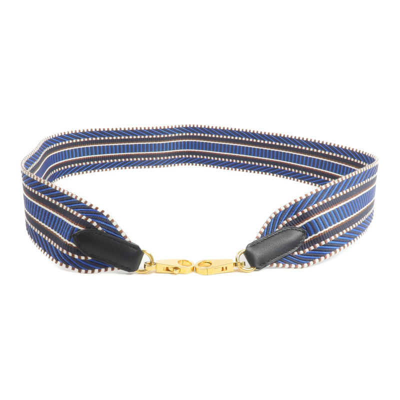 HERMES 帆布/Swift皮革Sangle Cavale Bag Strap 50mm肩帶Bordeaux/Bleu Indigo/Noir-1