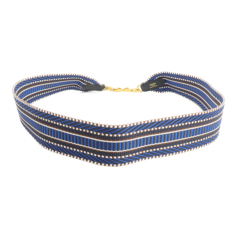 HERMES 帆布/Swift皮革Sangle Cavale Bag Strap 50mm肩帶Bordeaux/Bleu Indigo/Noir-2