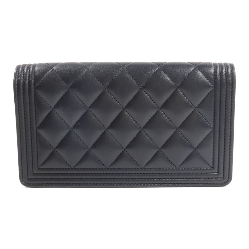 CHANEL 牛皮皮革Boy Chanel Wallet長錢包-1